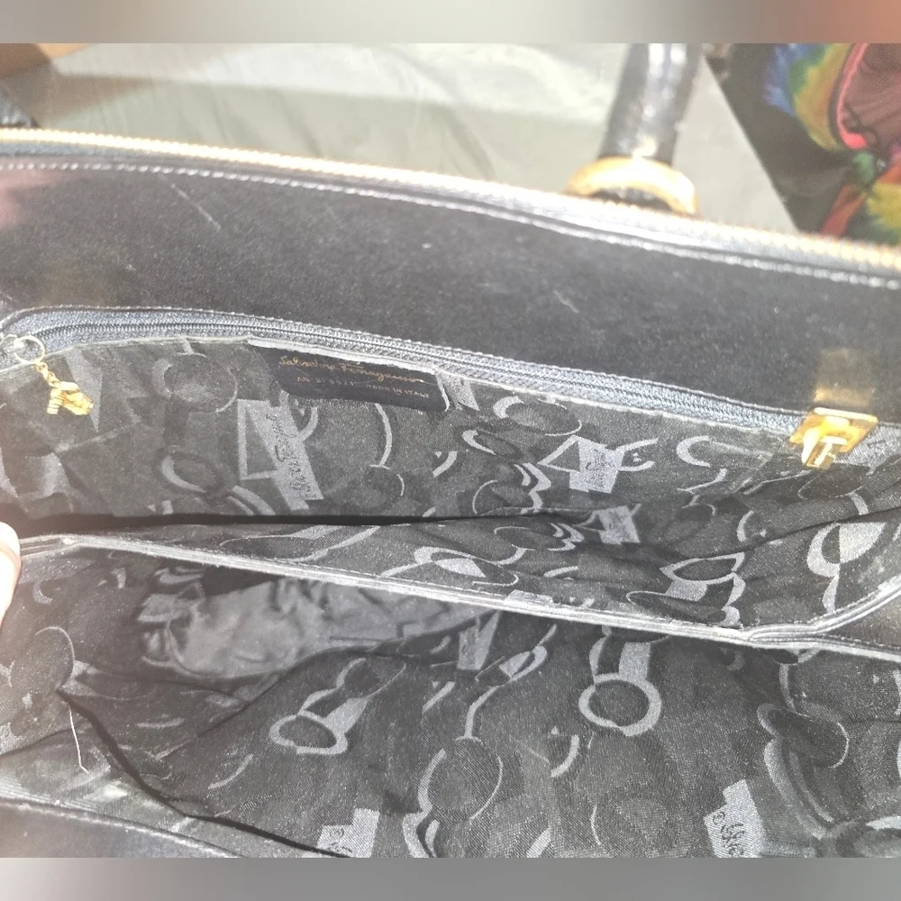 Salvatore Ferragamo Black Leather 